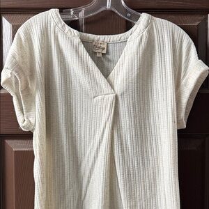 Como Vintage Ivory Textured Women's Blouse